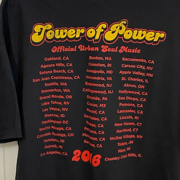 Retro TOWER OF POWER Band 2016 Concert Tour R&B Men’s Black 3XL T-Shirt RARE - Picture 5 of 5